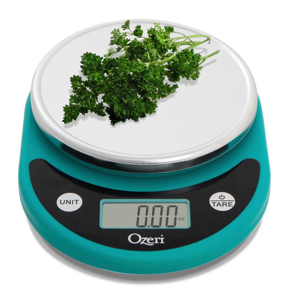 Teal Digital Kitchen Scale with LCD Display and Tare Function