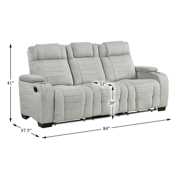 Lazzara Camilla 84 in W Pillow Top Arm Microfiber Rectangle Manual