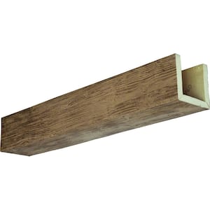 10 in. x 10 in. x 24 ft. 3-Sided (U-Beam) Sandblasted Natural Golden Oak Faux Wood Ceiling Beam