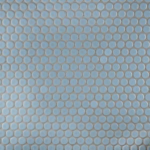 Hudson Penny Round Cashmere Blue 12 in. x 12 in. Porcelain Mosaic Tile (10.74 sq. ft. / Case)