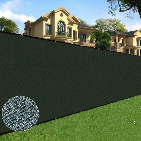 BOEN 4 ft. x 50 ft. Long Lasting Green Privacy Fence Netting Mesh Fabric w/Aluminum Reinforced Grommets UV Treated