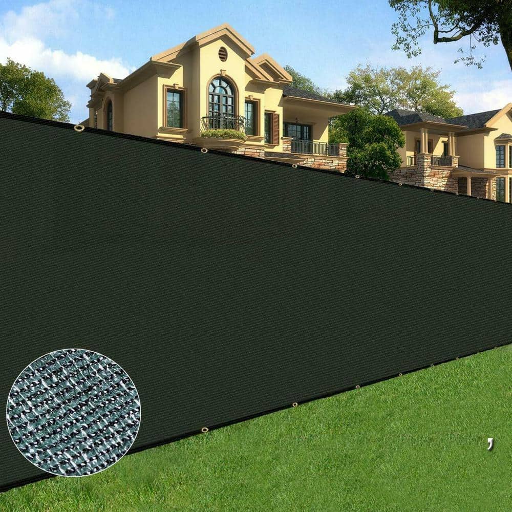 4 ft. x 50 ft. Long Lasting Green Privacy Fence Netting Mesh Fabric w/Alumi