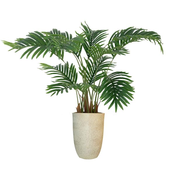VINTAGE HOME Artificial Faux Real Touch 3.42 ft. Tall Palm Tree with Fiberstone Planter
