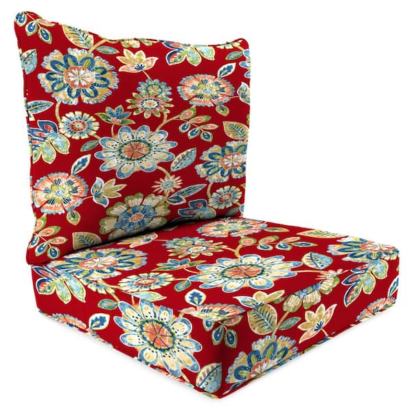 Jordan Manufacturing 46.5 in. L x 24 in. W x 6 in. T Deep Seating Outdoor Chair Seat and Back Cushion Set in Daelyn Cherry