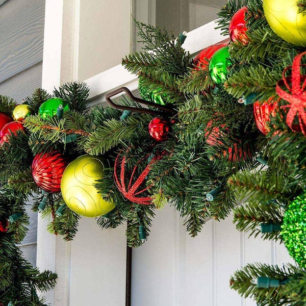 Brown Slim Single Door Garland Hanger (for 34 in. Artificial - 52 in. Artificial Wide Doors)