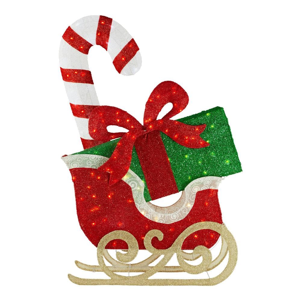 Home Accents Holiday 64 in 150Light LED Sleigh with Presents Yard Sculpture 21RT2642114 The
