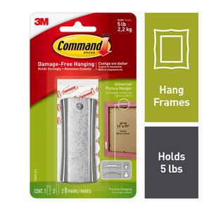 5 lb. Large Metal Universal Picture Hanger (1 Hook, 2 Large and 2 Mini Strips)
