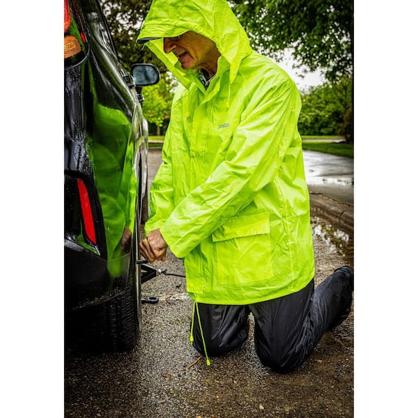 Boss X-Large PVC High Visibility Green 2-Piece Rain Suit B44300/XL
