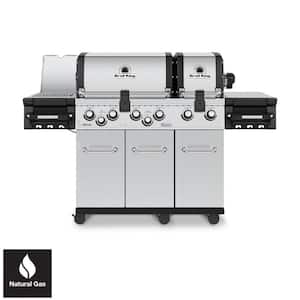 Regal S 690 PRO IR 6-Burner Natural Gas Grill in Stainless Steel with Infrared Side Burner and Rear Rotisserie Burner