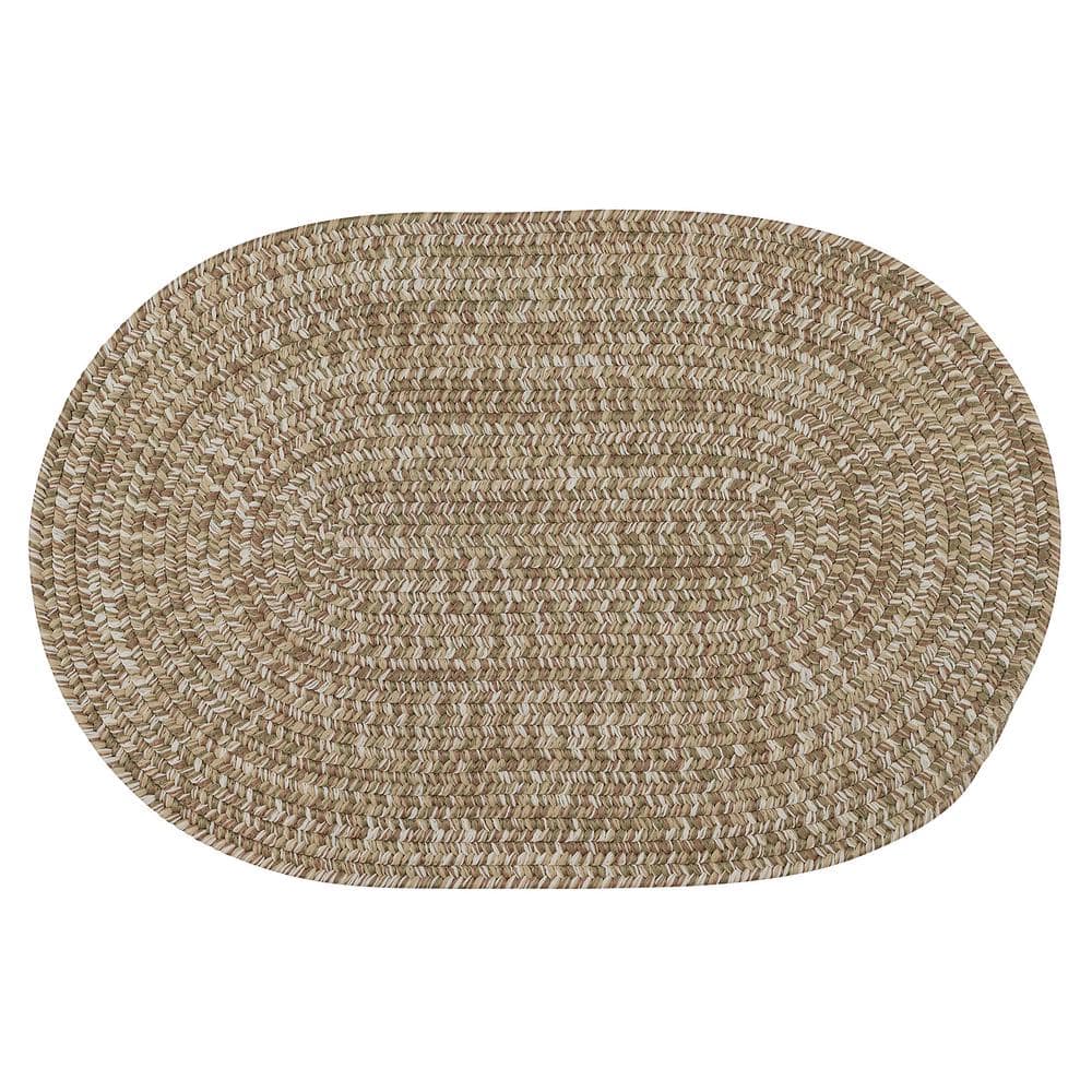 Old Farm Sherwood Birch 2 ft. x 3 ft. Tweed Indoor/Outdoor Oval Area Rug