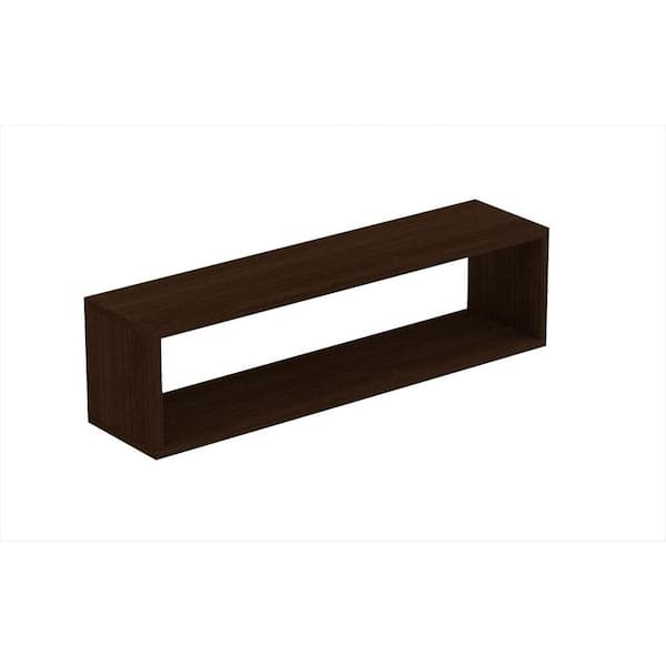 Manhattan Comfort Tichla 2.0 Rectangle 27.95 in. W x 7.68 in. D Floating Tobacco Wall Mounted Shelf
