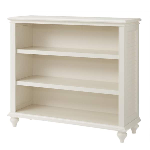 Chic Bookcase Bookshelf Cabinet with 3 Shelves White Shabby Wooden Display Home 