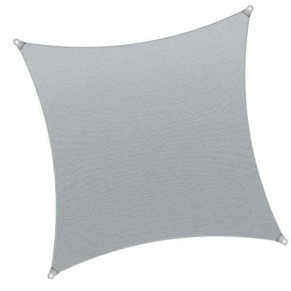 AMGO 8 ft. x 12 ft. Rectangle Super Ring Sun Shade Sail 260 GSM Heavy Duty - Gray