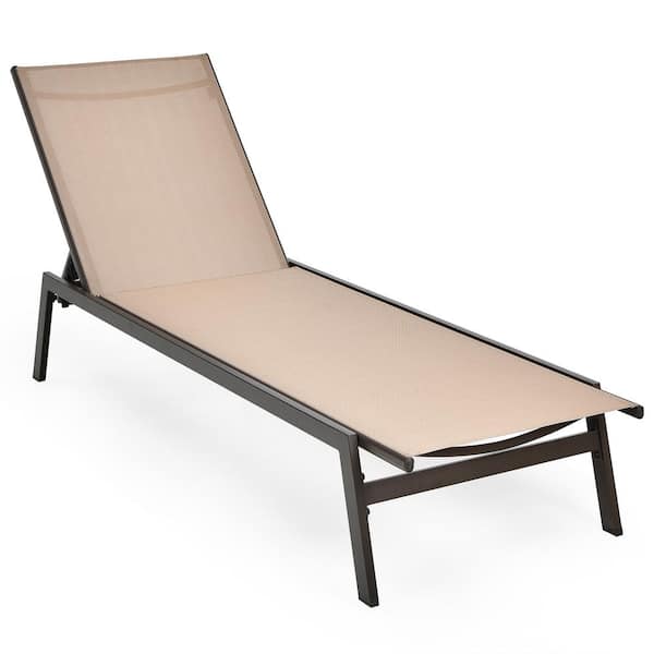 Costway 2-Piece Metal Chaise Lounge Patio Lounge Chair Chaise Recliner Back Adjustable Garden Deck Black