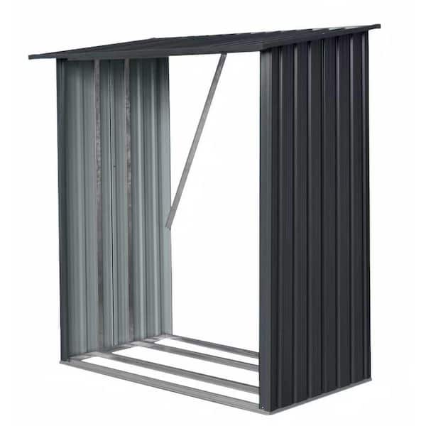 3 ft. x 5 ft. Outdoor Meta Firewood Rack, Open Wood Shed For Firewood, Pellet, or Lumber Storage (15 sq. ft. )