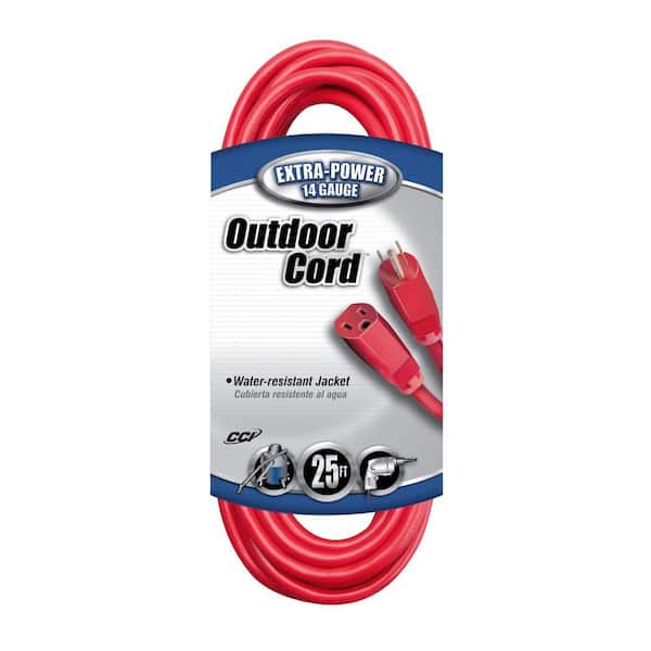 Southwire 25 ft. 14/3 SJTW Red Outdoor Medium-Duty Extension Cord