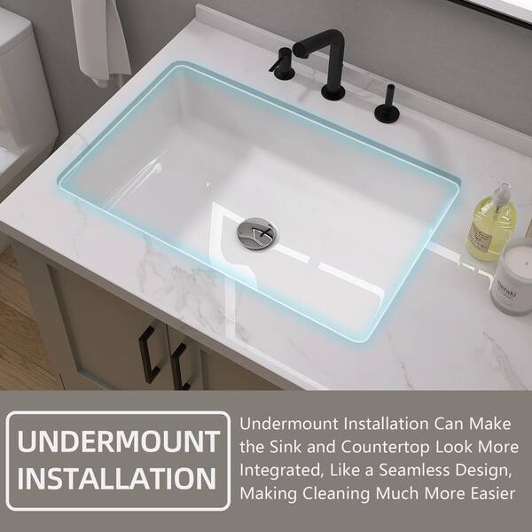 Ｆ様 Zeafive 24 in. Undermount Rectangular Bathroom Sink with