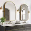 Dovelina 24 in. W x 36 in. H Arched Gold Framed Wall Mirror Round Corner Bathroom Vanity Mirror HD-2024040102