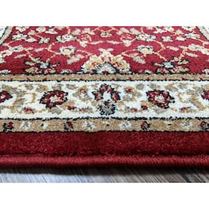 Como Red 2 ft. x 8 ft. Traditional Oriental Floral Area Rug