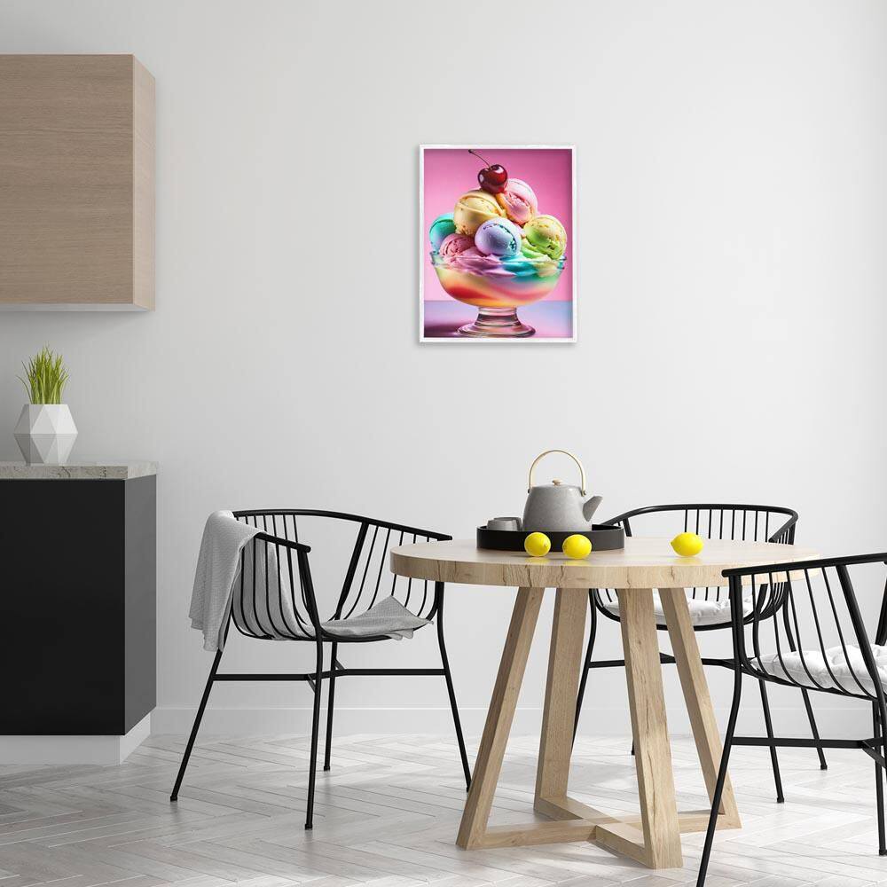 Rainbow Hued Sundae Dessert by Tabz Jones White Framed Food Giclee Art Print 20 in. x 16 in. price history on PriceWatchPro