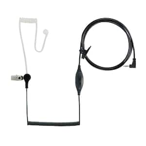 Black Surveillance Wired Earbud and In-Ear Style Headset with Microphone