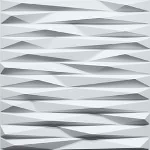 Falkirk Ross 2/25 in. x 19.7 in. x 19.7 in. White PVC Wave Board 3D Decorative Wall Panel 10-Pack
