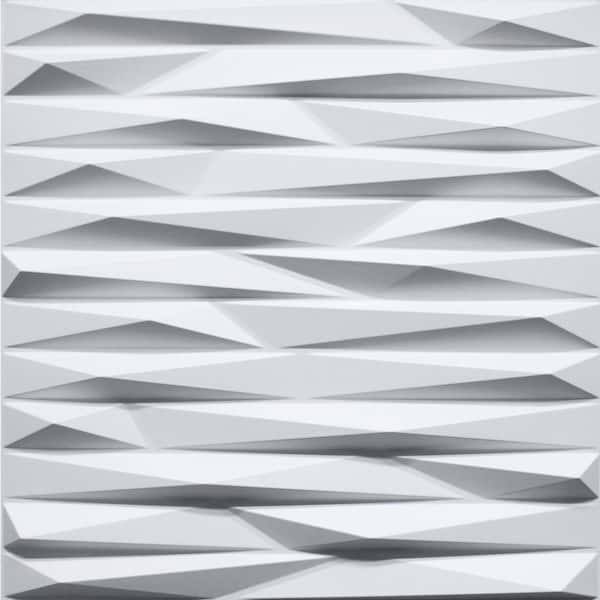 Dundee Deco Falkirk Ross 2/25 in. x 19.7 in. x 19.7 in. White PVC Wave Board 3D Decorative Wall Panel 5-Pack