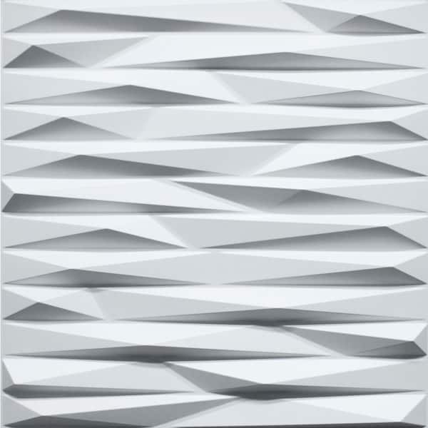 Dundee Deco Falkirk Ross 2/25 in. x 19.7 in. x 19.7 in. White PVC Wave Board 3D Decorative Wall Panel