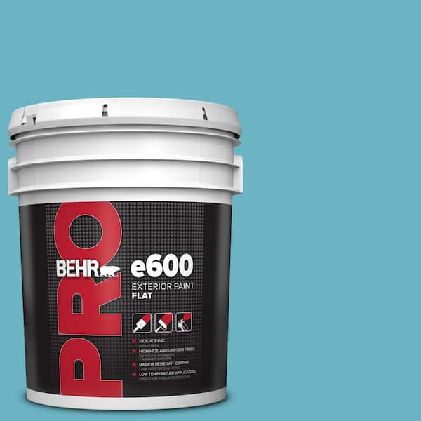 BEHR PRO 5 gal. #530D-5 Riverside Blue Flat Exterior Paint PR61005 ...