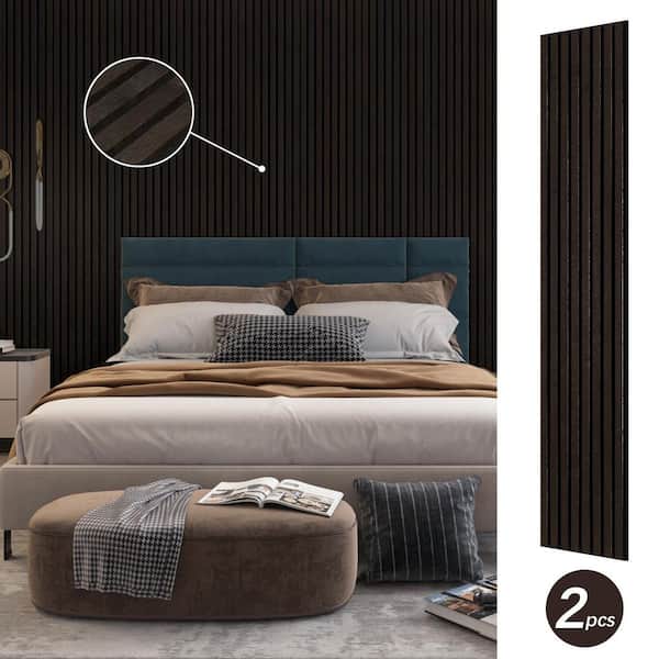 EPIPHANY DOUBLED INC 0.83 in. x 7.87 ft. x 1.05 ft. Natural Wood Veneer MDF Panel Acoustic 3D Wall Panels, Oak Smoked (2-Piece)