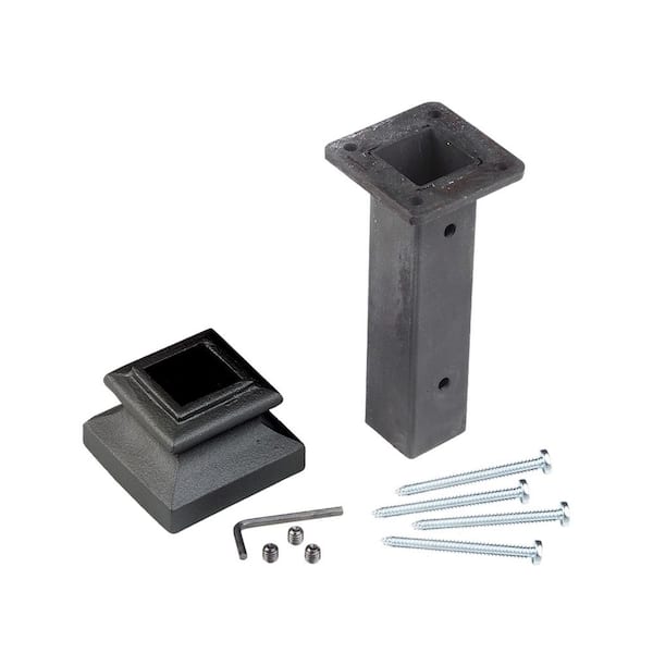 1 in. D x 1 in. W x 1 in. L Low Sheen Black Iron Newel Mounting Kit