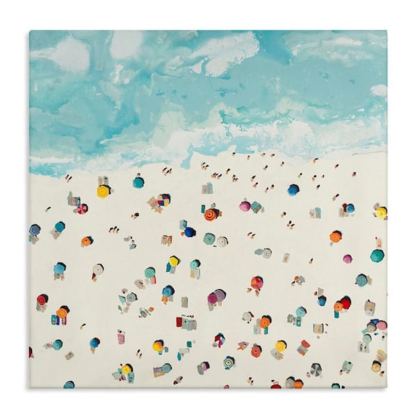 Abstract People on Beach by Randy Hibberd 1 Piece Unframed People Graphic Art Print 36 in. x 36 in.