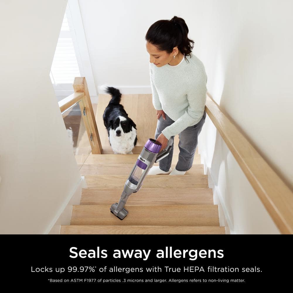 Shark Gray and Purple Cordless Stick Vacuum with HEPA Filter