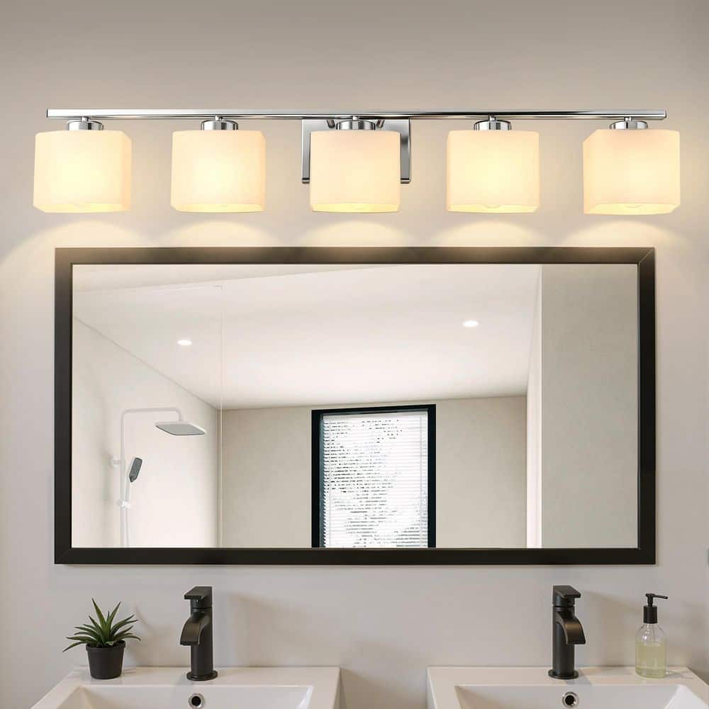 39.8in. 5-Light Traditional Vanity Light with E26 Bulb Socket in Chrome Finish price history on PriceWatchPro