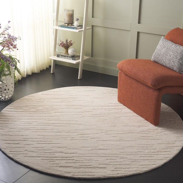 Renewal 6 ft. x 6 ft. Ivory Abstract Round Area Rug
