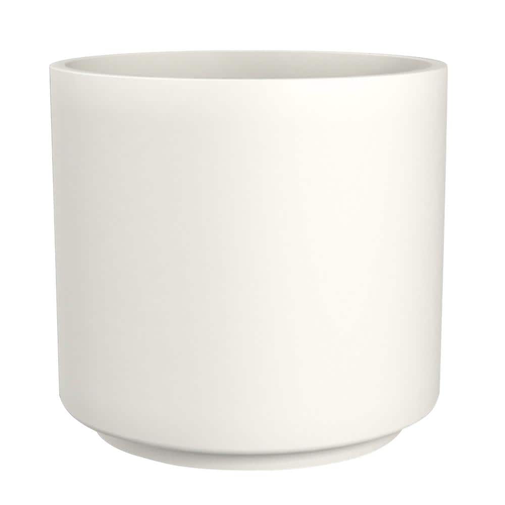 Trendspot 13 in. White Cylinder Ceramic Floor Planters CR11502N-13W The Home Depot