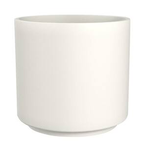 13 in. White Cylinder Ceramic Planter