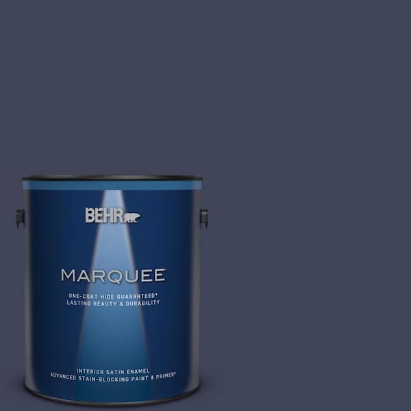 BEHR MARQUEE 1 gal. #MQ5-09 Manhattan Blue One-Coat Hide Satin Enamel Interior Paint & Primer