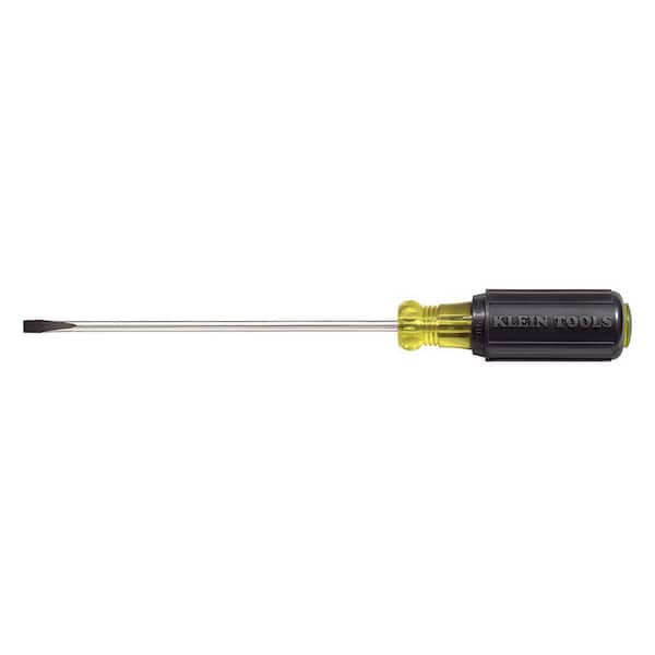 Klein Tools 3/16 in. Cabinet-Tip Flat Head Screwdriver with 6 in. Round Shank and Cushion Grip Handle