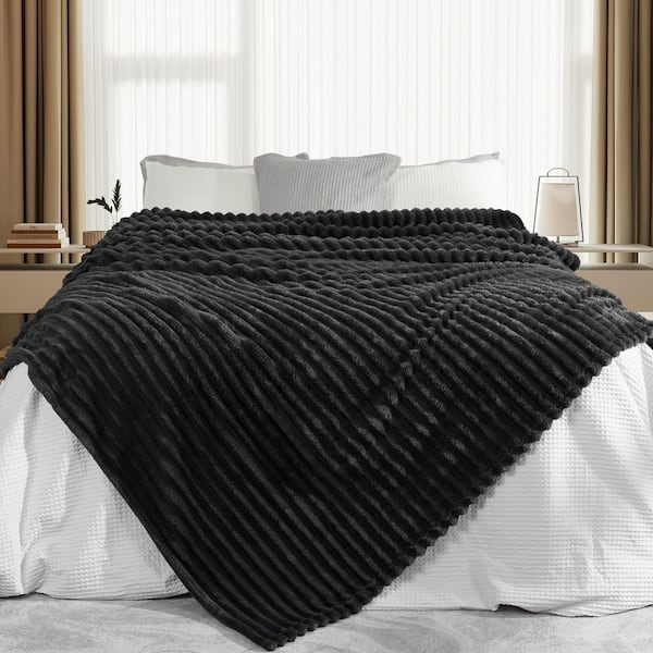 kayamas Black Unthemed Winter Warm Throw Blanket-Super Soft Cozy