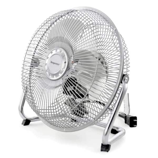 9 in. 3 Fan Speeds High Velocity Floor Fan in Silver