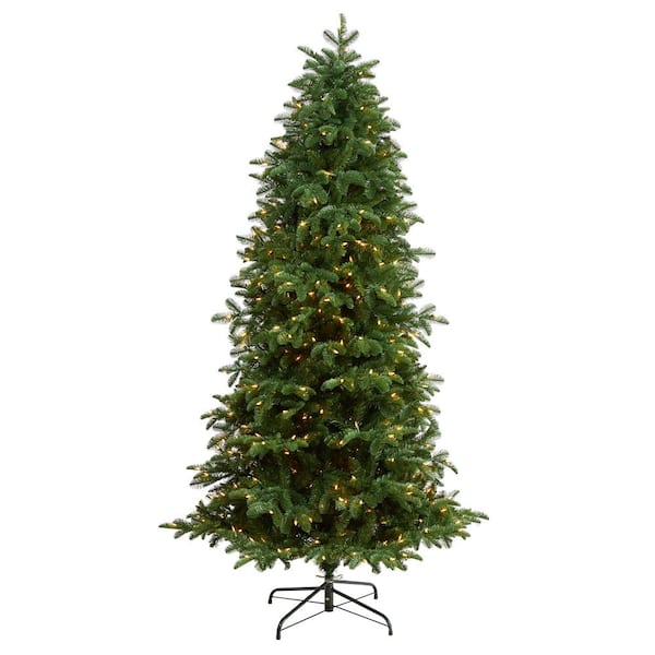 Nearly Natural 7 ft. South Carolina Fir Artificial Christmas Tree with 550 Clear Lights and 2078 Bendable Branches