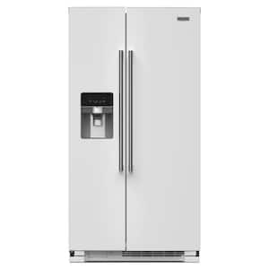 36 in. 25 cu. ft. Standard Depth Side-by-Side Refrigerator in White with Can Caddy