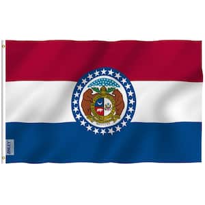 Fly Breeze 3 ft. x 5 ft. Polyester Missouri State Flag 2-Sided Flags Banners with Brass Grommets and Canvas Header