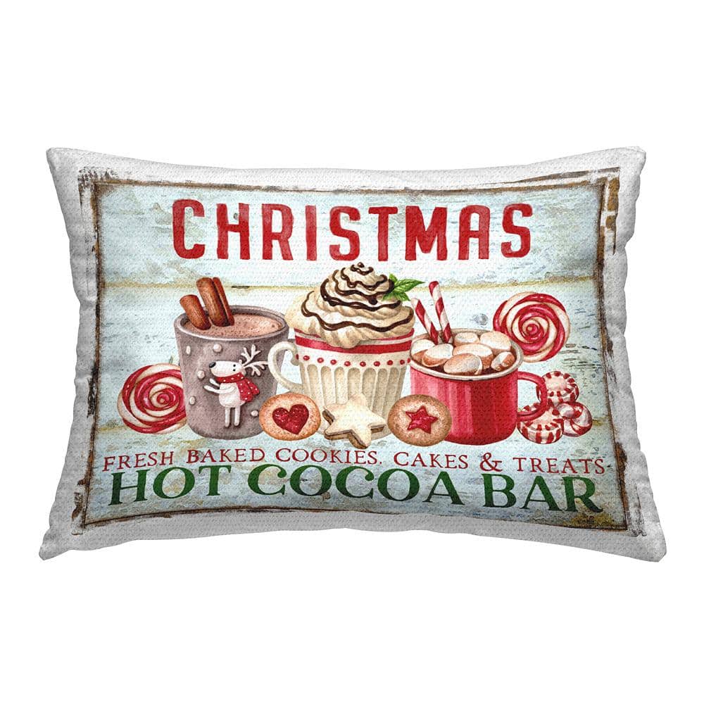 Festive Hot Chocolate Red Rectangular Outdoor Throw Pillow price history on PriceWatchPro