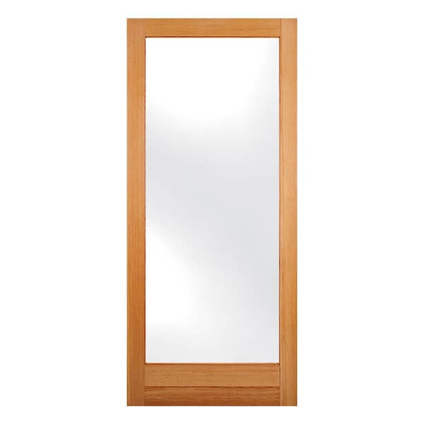 Builders Choice 24 in. x 80 in. Solid Wood Full Lite Satin Etch Glass Ovolo Sticking Unfinished Douglas Fir Wood Interior Door Slab
