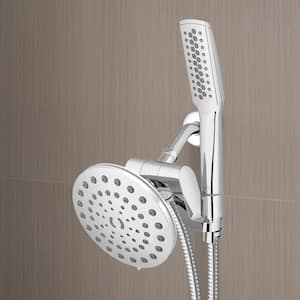 12-Spray Patterns with 1.8 GPM 7 in. Wall Mount High Pressure Dual Shower Head and Wand Shower Head in Chrome