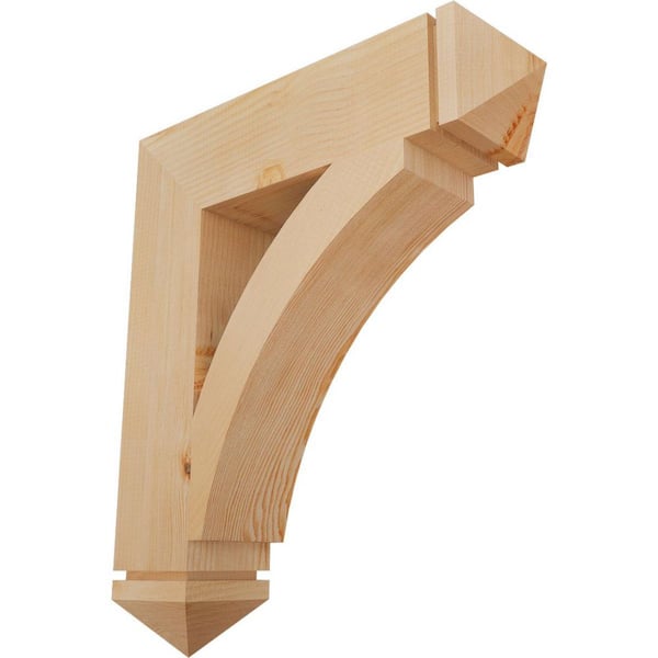 Ekena Millwork 5.5 in. x 30 in. x 26 in. Douglas Fir Thorton Arts and Crafts Smooth Bracket