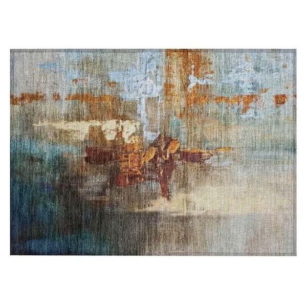 Chantille Machine Washable Indoor/Outdoor Abstract ACN2157 Paprika 1 ft. 8 in. x 2 ft. 6 in. Accent Rug