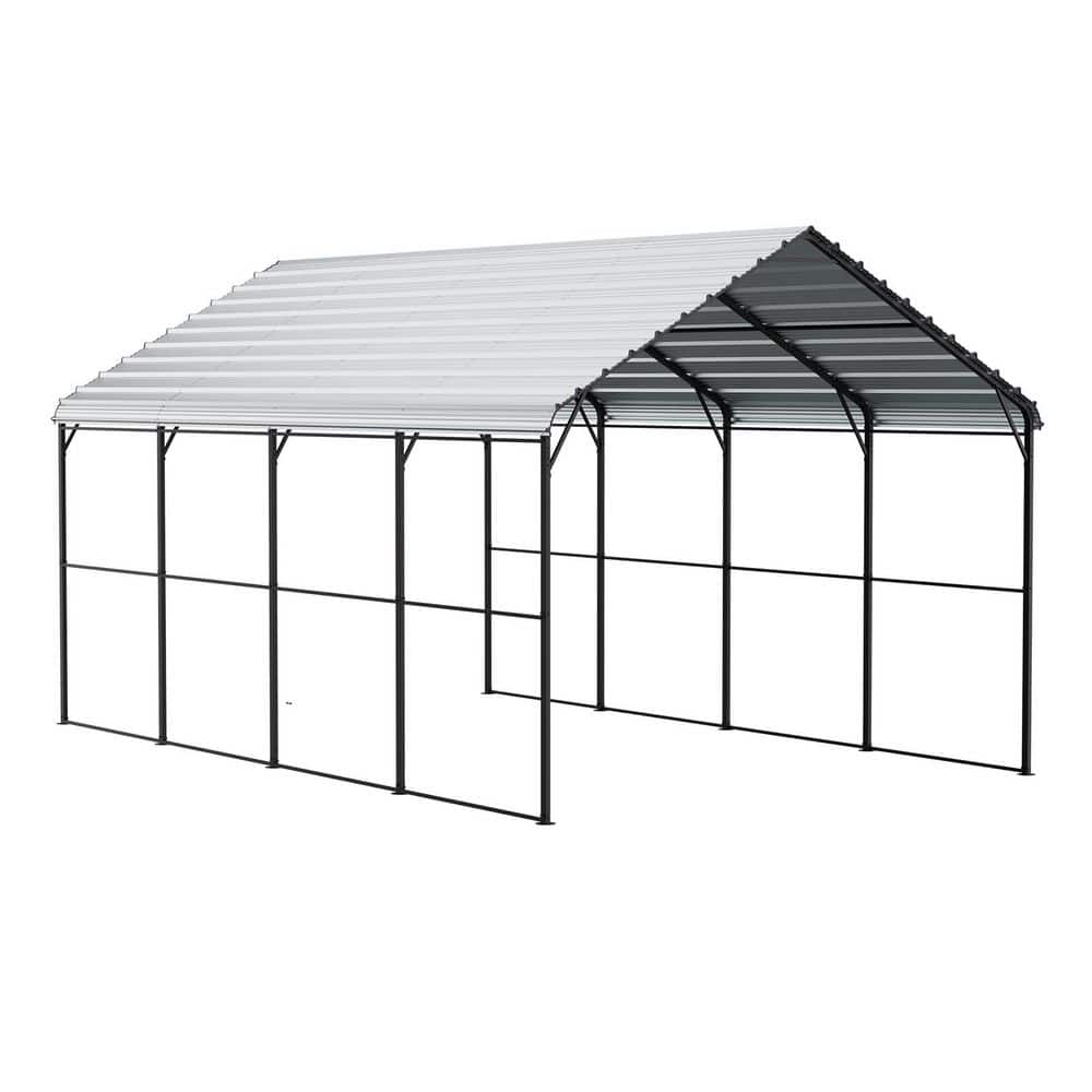 Heavy Duty Metal Carport, 10 ft. x 15 ft. Outdoor Carport with Galvanized Steel Frame and Roof, Car Tent Garage Shade price history on PriceWatchPro
